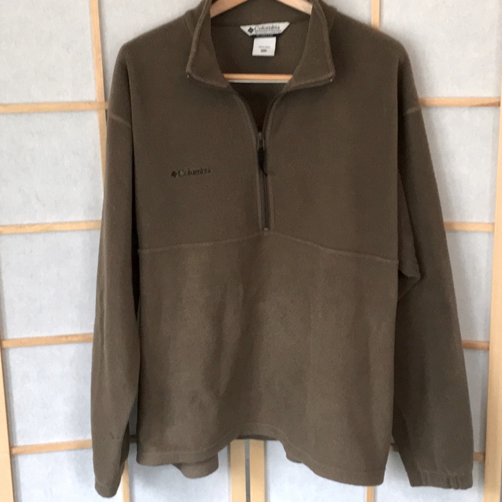 Columbia Half-Zip Fleece Pullover XL Olive Green